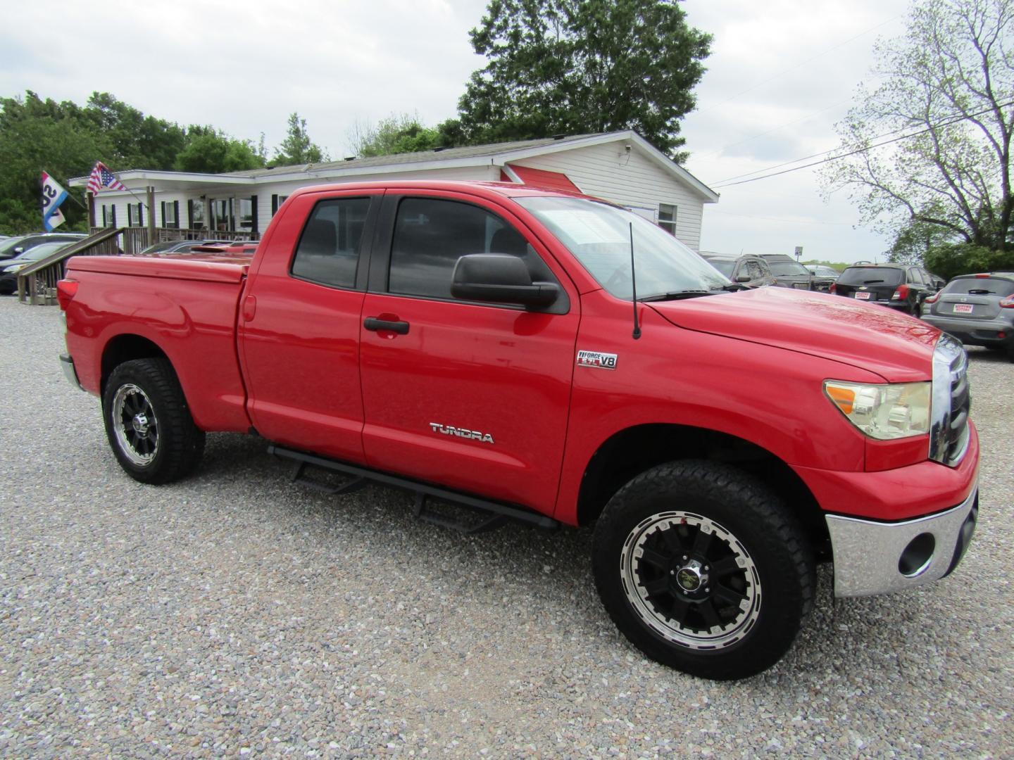 2012 Red /Tan Toyota Tundra Tundra-Grade 5.7L Double Cab 2WD (5TFRY5F14CX) with an 5.7L V8 DOHC 32V engine, Automatic transmission, located at 15016 S Hwy 231, Midland City, AL, 36350, (334) 983-3001, 31.306210, -85.495277 - Photo#0